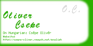 oliver csepe business card