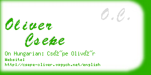 oliver csepe business card